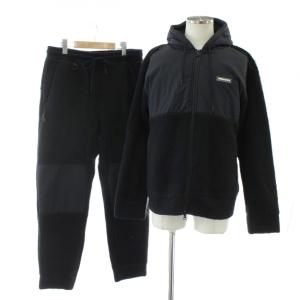 セットアップ 上下 フリースジャケット パーカー 長袖 ジップアップ パンツ イージー ボア ナイロン