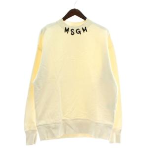 NEWブラッシュストロークロゴスウェット トレーナー 長袖 クルーネック プリント M アイボリー 3640MM119