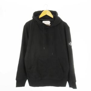 24AW プルパーカー フーディ Vガゼット カンガルーポケット ロゴワッペン L 黒 ブラック /CK13