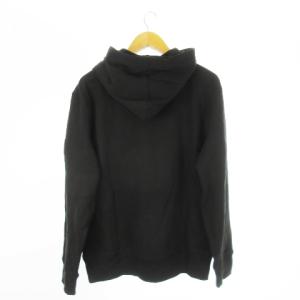 Calvin Klein Jeans 24AW プルパーカー フーディ Vガゼット カンガルーポケット ロゴワッペン L 黒 ブラック /CK13