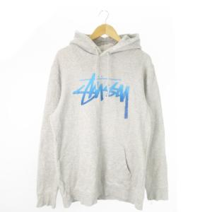 プルパーカー スウェット 長袖 プリント ロゴ 裏起毛 XL グレー /AO14 GY12