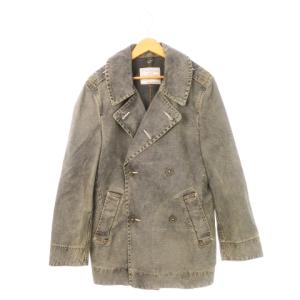 デニムトレンチ コート ジャケット ウォッシュ加工 ヴィンテージ加工 L グレー /AH19 GY12