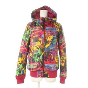 プリマロフトナイロンタフタ FUTURE1984総柄フーデッドJK 中綿ジャケット フーディ ジップアップ