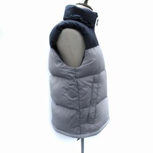 THE NORTH FACE NUPTSE VEST ダウンベスト ジャケット ミドル丈 ナイロン M バイカラー グレー 紺 ネイビー