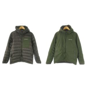 コロラドパーカ ダウンジャケット リバーシブル フーディ ジップアップ ロゴ刺繍 アウトドア M 緑 カーキ