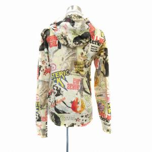HYSTERIC GLAMOUR ジャケット パーカー ミドル丈 SCRATCH FEVER総柄 S マルチカラー ベージュ /HO23