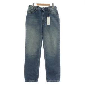 デニムパンツ ジーンズ ストレート ジップフライ ロゴパッチ 28 インディゴ 青 ブルー FTR020.DE0001