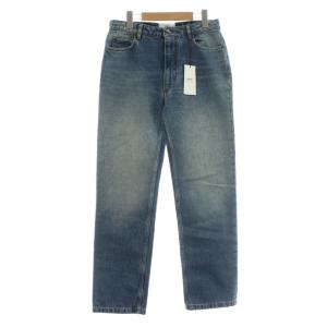 デニムパンツ ジーンズ ストレート ジップフライ ロゴパッチ 28 インディゴ 青 ブルー FTR020.DE0001