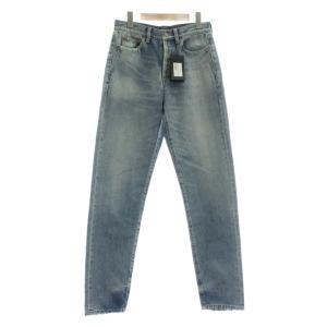 デニムパンツ ジーンズ ストレート ハイウエスト ダメージ加工 ボタンフライ 27 M 青 ブルー 614443