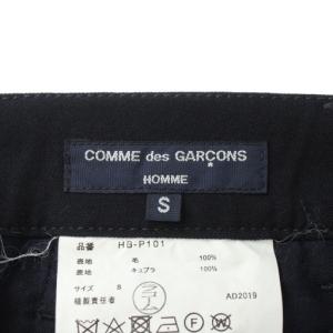 COMME des GARCONS HOMME パンツ スラックス ウール ストレート ステッチ S 紺 ネイビー HB-P101 /XZ GY19