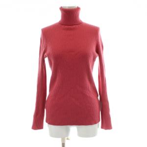 16Gリブタートルプルオーバーニット 長袖 カシミヤ 2 赤 レッド タートルネック リブ 6513-105-0924