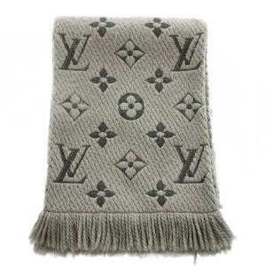 LOUIS VUITTON エシャルプ ロゴマニア マフラー モノグラム グリペルル グレー