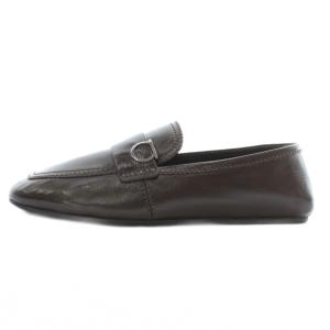 Salvatore Ferragamo 24SS DEBROS ローファー モカシン レザー スクエアトゥ ガンチーニ 7 25.5cm 茶色