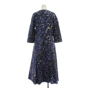 MARNI 22AW アブストラクトパターン ドレス ワンピース 40 ネイビー ブラック
