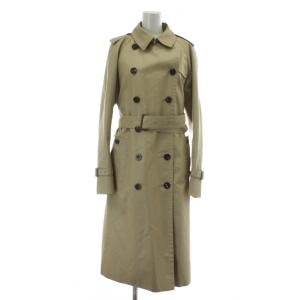 トレンチコート アウター ダブル ロング 裏地クラブチェック ベルト ライナー付き 10 L ベージュ