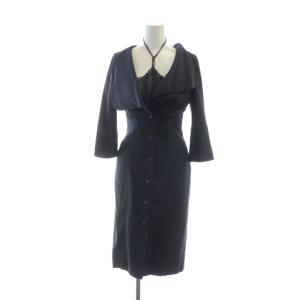 ロングワンピース M ネイビー