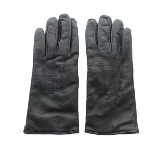 Max Mara 手袋 グローブ レザー ロゴ M 黒 ブラック GY19 /MQ