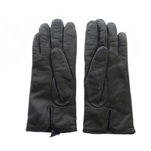 Max Mara 手袋 グローブ レザー ロゴ M 黒 ブラック GY19 /MQ