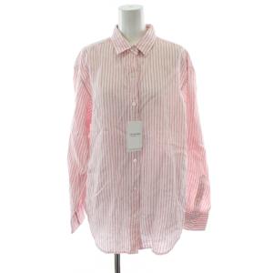 25SS フレンチリネンレギュラーシャツ 長袖 麻 リネン F ピンク ホワイト 白 ストライプ柄 25-050-220-6001-1-0