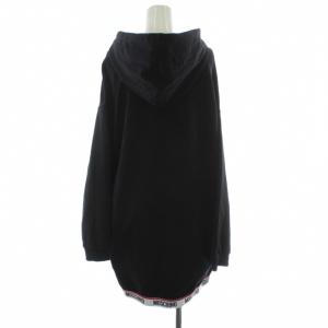 MOSCHINO スウェット パーカー ワンピース S 黒 ブラック ロゴ 長袖 プルオーバー /PP GY19