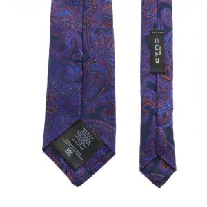 ETRO ネクタイ レギュラータイ 絹 シルク ペイズリー柄 ロゴ 絹 シルク 紫 GY19 /MQ