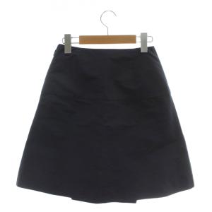 miumiu フレアスカート ひざ丈 タック 36 XS 紺 ネイビー /XZ GY19