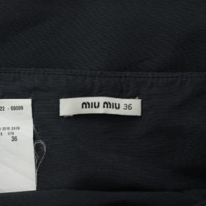 miumiu フレアスカート ひざ丈 タック 36 XS 紺 ネイビー /XZ GY19