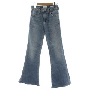 22SS CHLOE デニムパンツ 23 インディゴ ブーツカット フレア ミッドライズ 22-030-570-0034-3-0