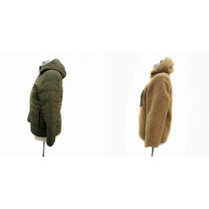 Patagonia フリースジャケット ボアジャケット ブルゾンジャケット ミドル丈 リバーシブル フード付き L カーキ