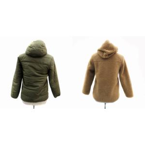 Patagonia フリースジャケット ボアジャケット ブルゾンジャケット ミドル丈 リバーシブル フード付き L カーキ