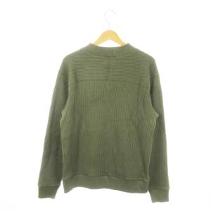 Jackman Waffle Midneck ニット セーター 長袖 L 緑 グリーン カーキ ワッフル ミッドネック