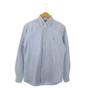 ICONIQ OXFORD SHIRT 長袖シャツ S 青 ブルー ボタンダウン ロゴ /AO36 GY03