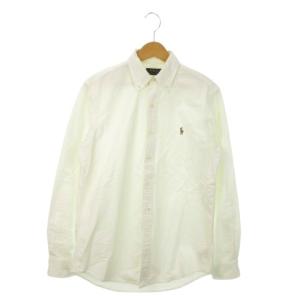 ICONIQ OXFORD SHIRT 長袖シャツ S 白 ホワイト ボタンダウン ロゴ刺繍 /AO1