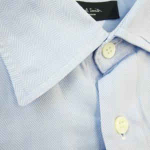 PAUL SMITH ワイシャツ Yシャツ 長袖シャツ L 青 ブルー ヘリンボーン PL-N1001*-32311 /AO22