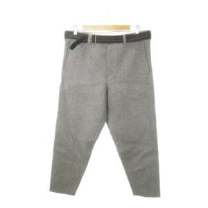 テーパードパンツ 縮絨生地 ウール アンクル ベルト付き 2 M グレー /MN21 GY03