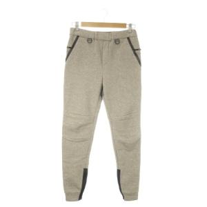 スウェットパンツ ジョガー 切替 レザー 配色 裏起毛 2 M グレージュ /AO21 GY03
