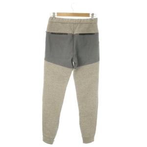 SUNSEA スウェットパンツ ジョガー 切替 レザー 配色 裏起毛 2 M グレージュ /AO21 GY03