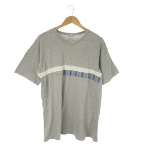 半袖Tシャツ Vネック コットン ワンポイント ライン グレー /AO17 GY03