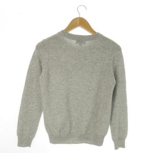A.P.C. 長袖ニット セーター ラウンドネック カシミヤ混 切替 透かし編み XS グレー /AO10 GY03