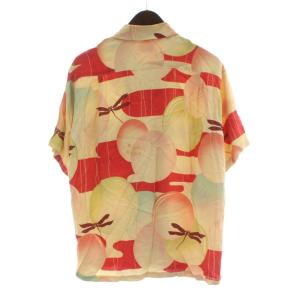 SUN SURF SUNSURF アロハシャツ 半袖 M ベージュ マルチカラー トンボ ココナッツボタン ヴィンテージ トップス SS31603