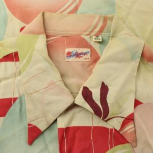 SUN SURF SUNSURF アロハシャツ 半袖 M ベージュ マルチカラー トンボ ココナッツボタン ヴィンテージ トップス SS31603