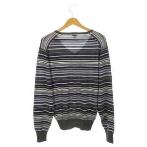 PAUL SMITH × ジョンスメドレー JOHN SMEDLEY ニット セーター Vネック 長袖 ウール ボーダー L