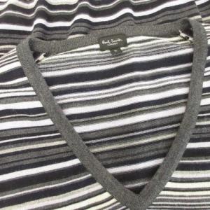 PAUL SMITH × ジョンスメドレー JOHN SMEDLEY ニット セーター Vネック 長袖 ウール ボーダー L