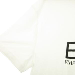 EMPORIO ARMANI EA7 半袖Tシャツ クルーネック プリント ロゴ ストレッチ 大きいサイズ XXL 白 ホワイト /AH12