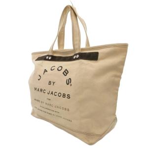 MARC by MARC JACOBS トートバッグ キャンバス ロゴプリント リベット装飾 アイボリー /YJ GY03