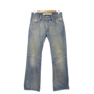 TYPE RR55 デニムパンツ ジーンズ フレア ウォッシュ加工 ダメージ加工 32 青 ブルー /AH1