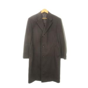 チェスターコート カシミヤ ロング ステッチ M 茶 ブラウン /MN21 GY44