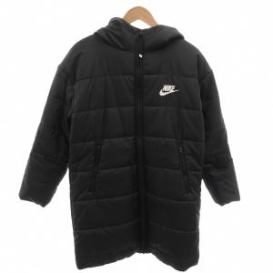 ベンチコート 中綿 ロゴプリント M ブラック