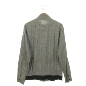 FRED PERRY ブルゾン シャツジャケット ダブルジップ チェック XL 黒 ブラック スタンドカラー 長袖 F2198