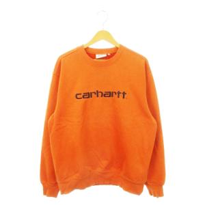 スウェットシャツ M オレンジ 長袖 クルーネック ロゴプリント /MN4 GY01